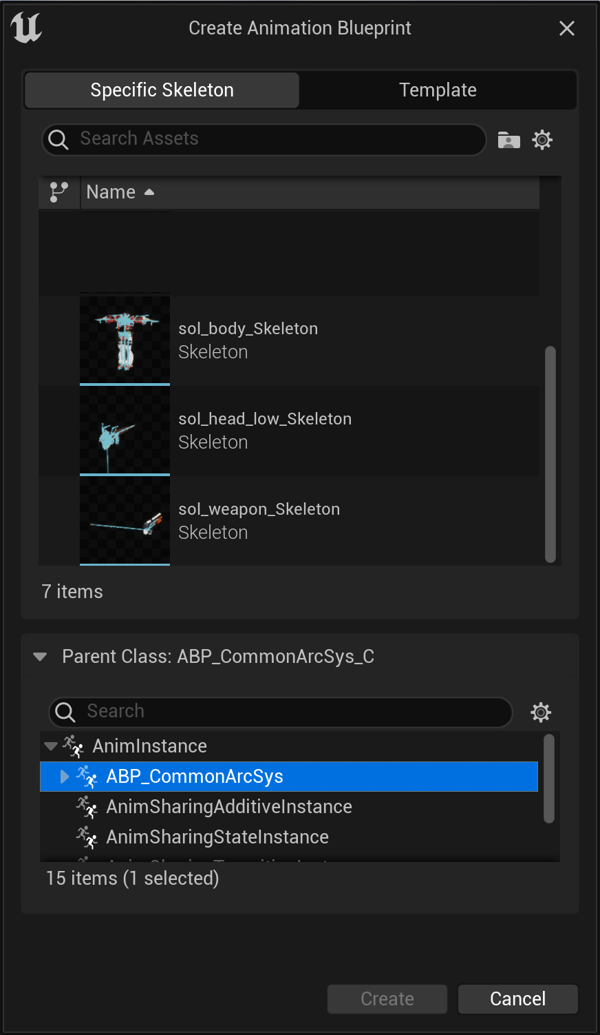 Select AnimBP Class